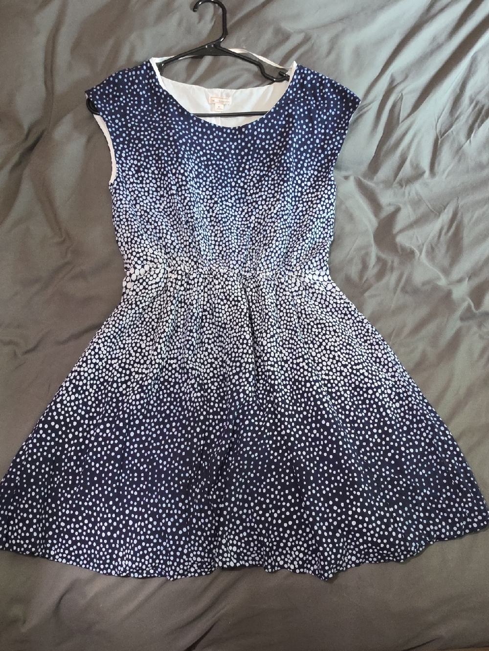 Gap Navy Polka Dot Fit-and-Flare Dress (w/Pockets)